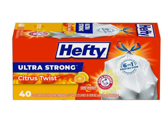 3 Hefty Trash Bags