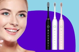 Electric Toothbrush 3-Pack With 12 Brush Heads, Now $9.19 on Amazon card image