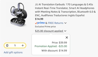 ear buds Amazon receipt