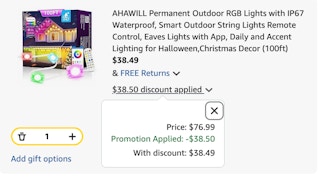 outdoor lights Amazon receipt