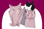 Women's top with built-in bra