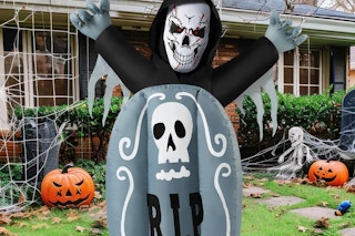 Halloween Inflatable Tombstone in front yard