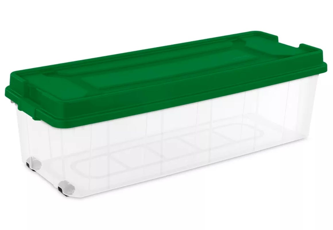 Sterilite Large 45 Gal Wheeled Latching Storage Tote Boxes, Gray/Green (4  Pack), 1 Piece - Kroger