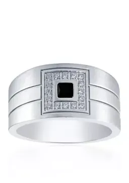 Black & White Cubic Zirconia Ring
