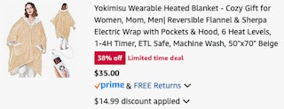 Wearable Heated Blanket Amazon receipt