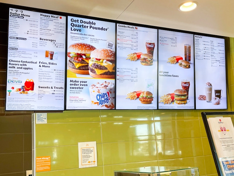 mcdonalds menu board