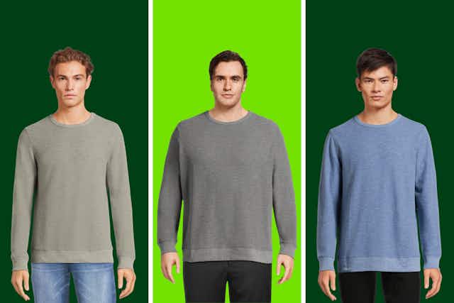Men's and Big Men's Long Sleeve Crewneck Shirts, Only $7 at Walmart card image