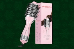 a pink hot air brush