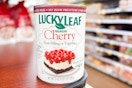 lucky leaf fruit filling or topping on store shelf