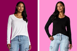 Two Time and Tru Women's Long Sleeve Tops in white and black