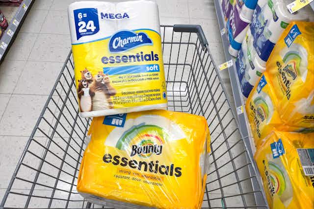 Charmin and Bounty Essentials Paper Products, Only $4 Each at Walgreens card image
