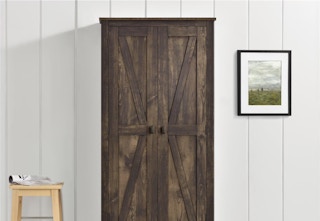 rustic wood farmhouse storage cabinet