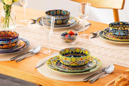 a dinnerware set on a table