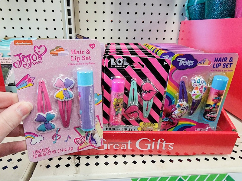 character lip balm and hair clip sets