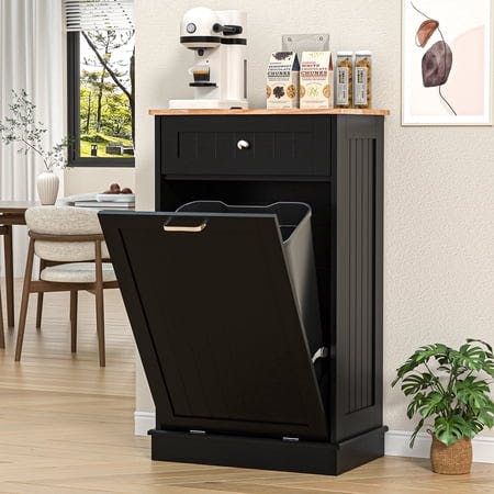 Tilt Out Trash Cabinet with Drawer