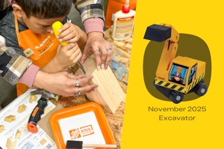 Home Depot Kids Workshop November 2025 Excavator