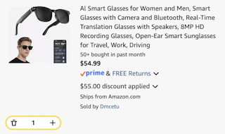 smart glasses Amazon receipt