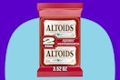 ALTOIDS Peppermint Mints on a blue background.