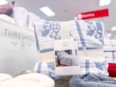 threshold quilt set sitting on a target display