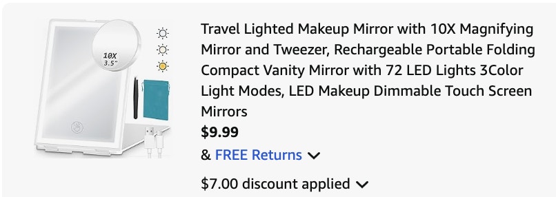 mirror Amazon receipt