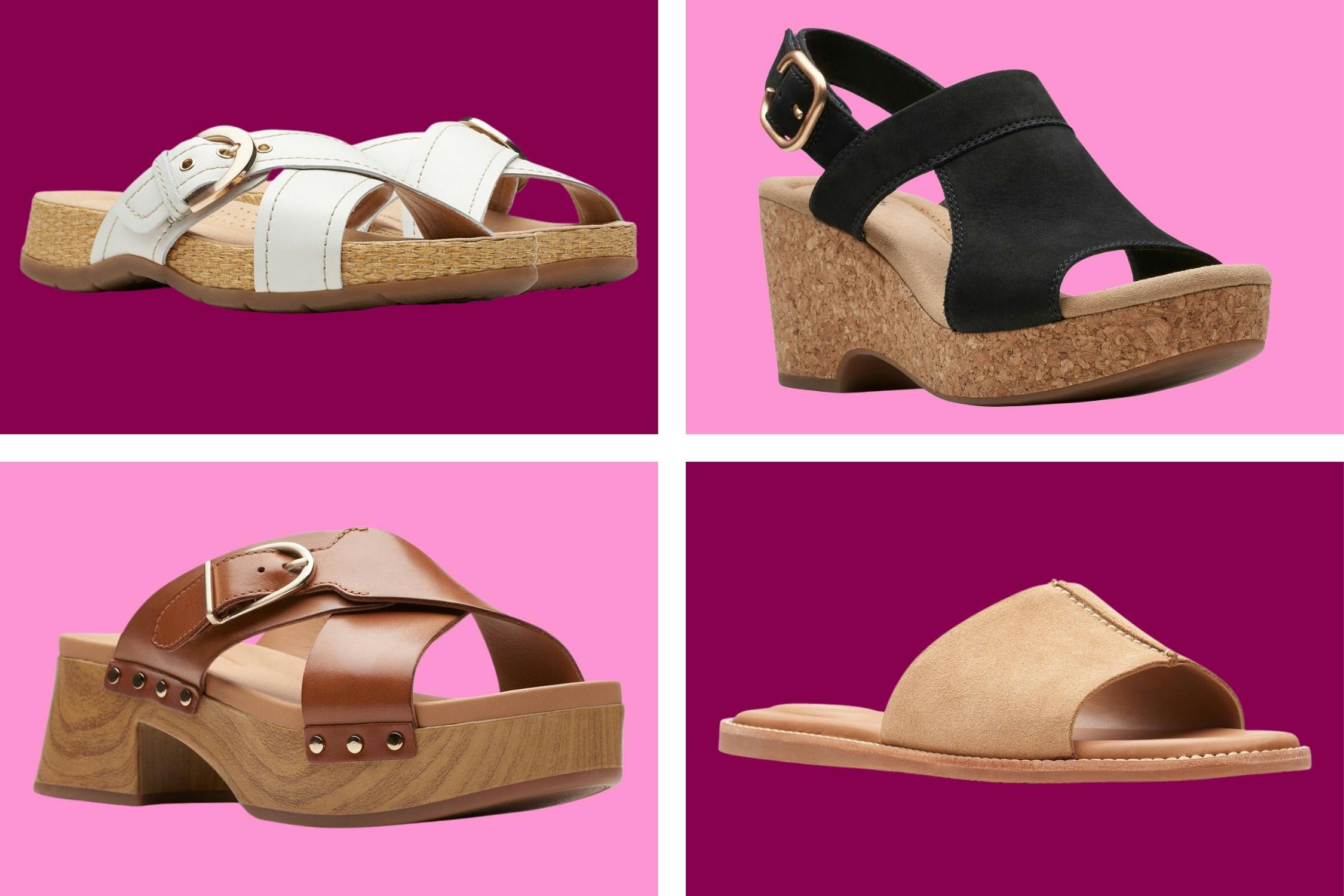 4 styles of Clarks women's sandals