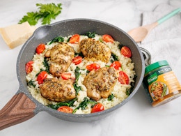 knorr premium flavor base and a pan of food made with it