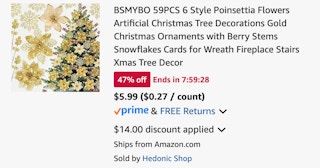 Artificial Poinsettia Tree Decor