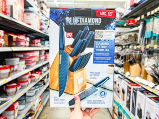 ebay Blue Diamond knife set in hand