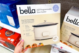 hand grabbing a bella slow cooker off a target shelf