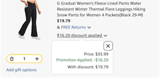 leggings Amazon receipt