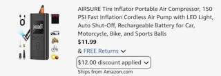 air compressor Amazon receipt 