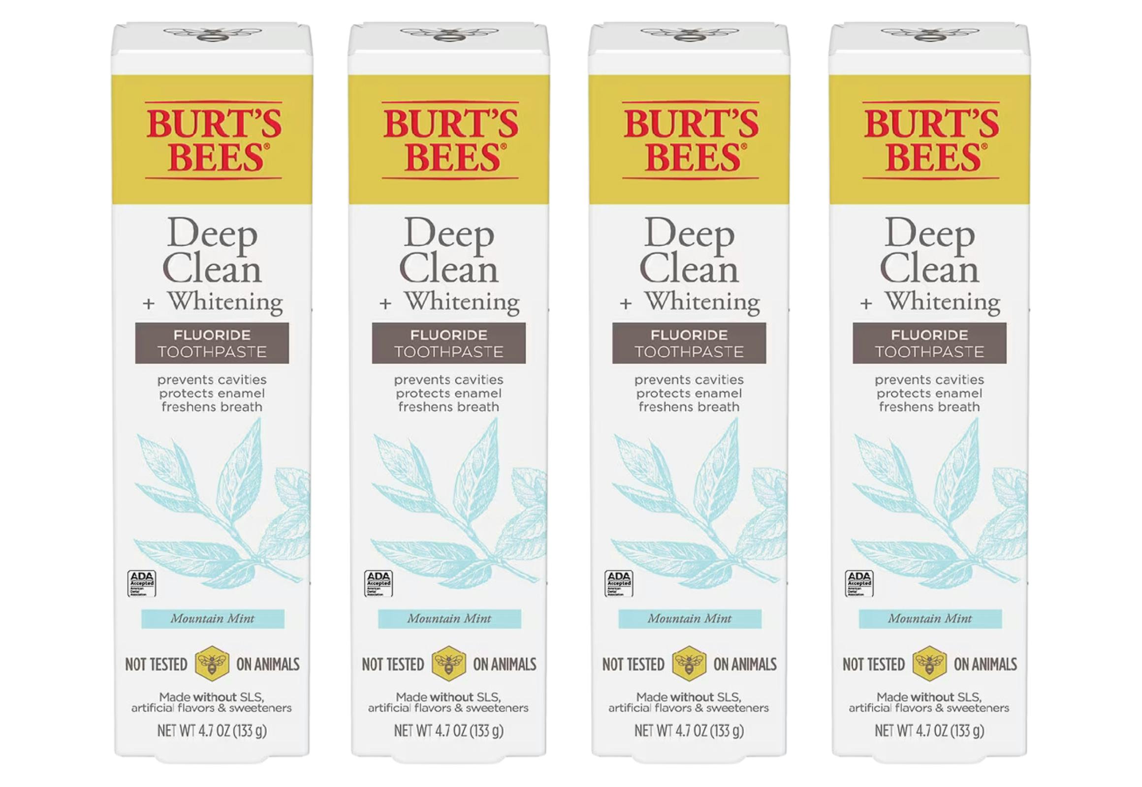 4 Burt's Bees Toothpastes