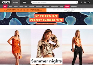 asos website homepage