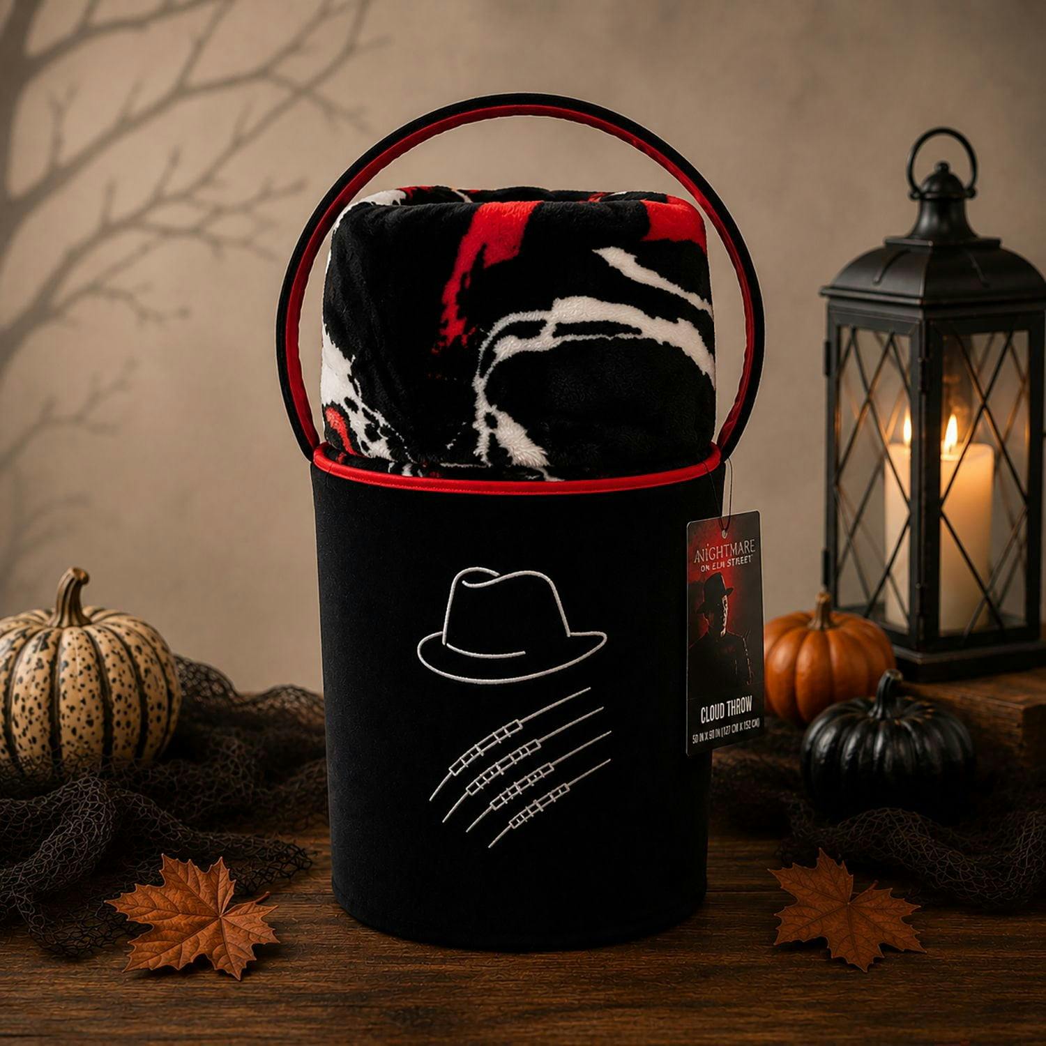 Scary Movie Halloween Throw + Bucket Set