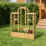Wooden Planter Box with Trellis