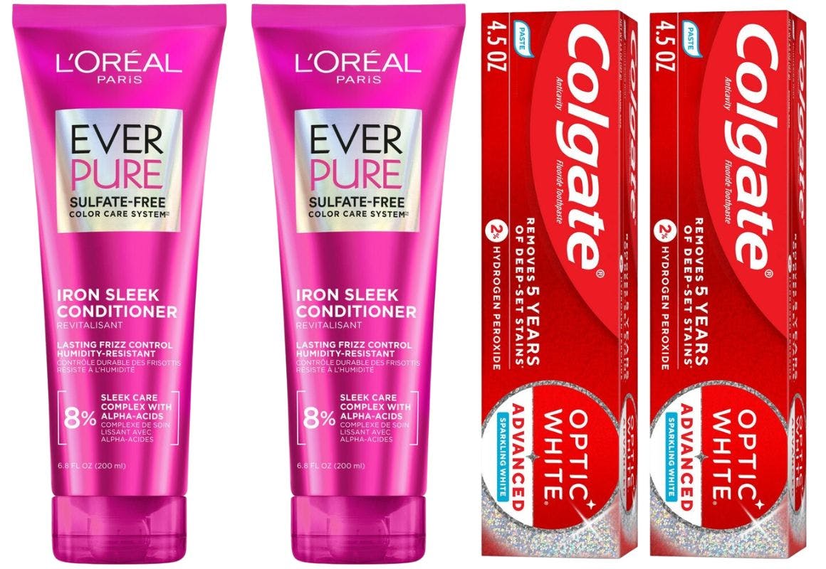 2 L'Oreal + 2 Colgate Products