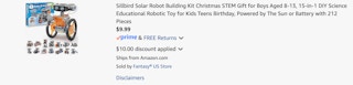 Amazon Solar Robot Building Kit 2025