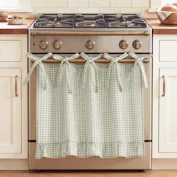 NICETOWN Linen Oven Skirt Curtain