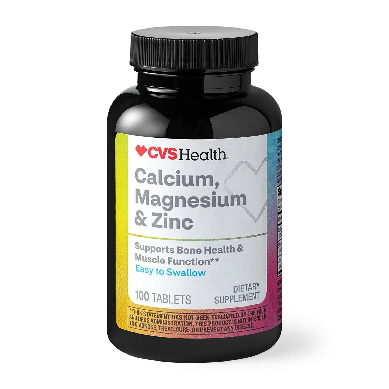 2 CVS Calcium, Magnesium & Zinc Tablet Bottles