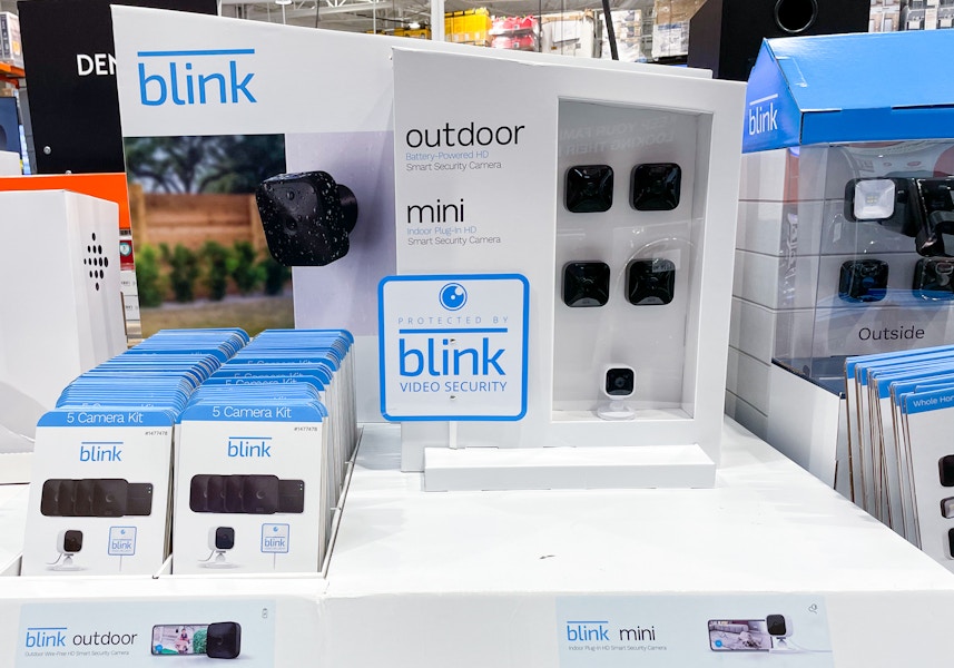 display of a Blink five camera security system at Costco