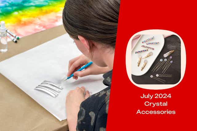 Michaels Crafts: Crystal Hair Accessories on Sunday, July 7 card image