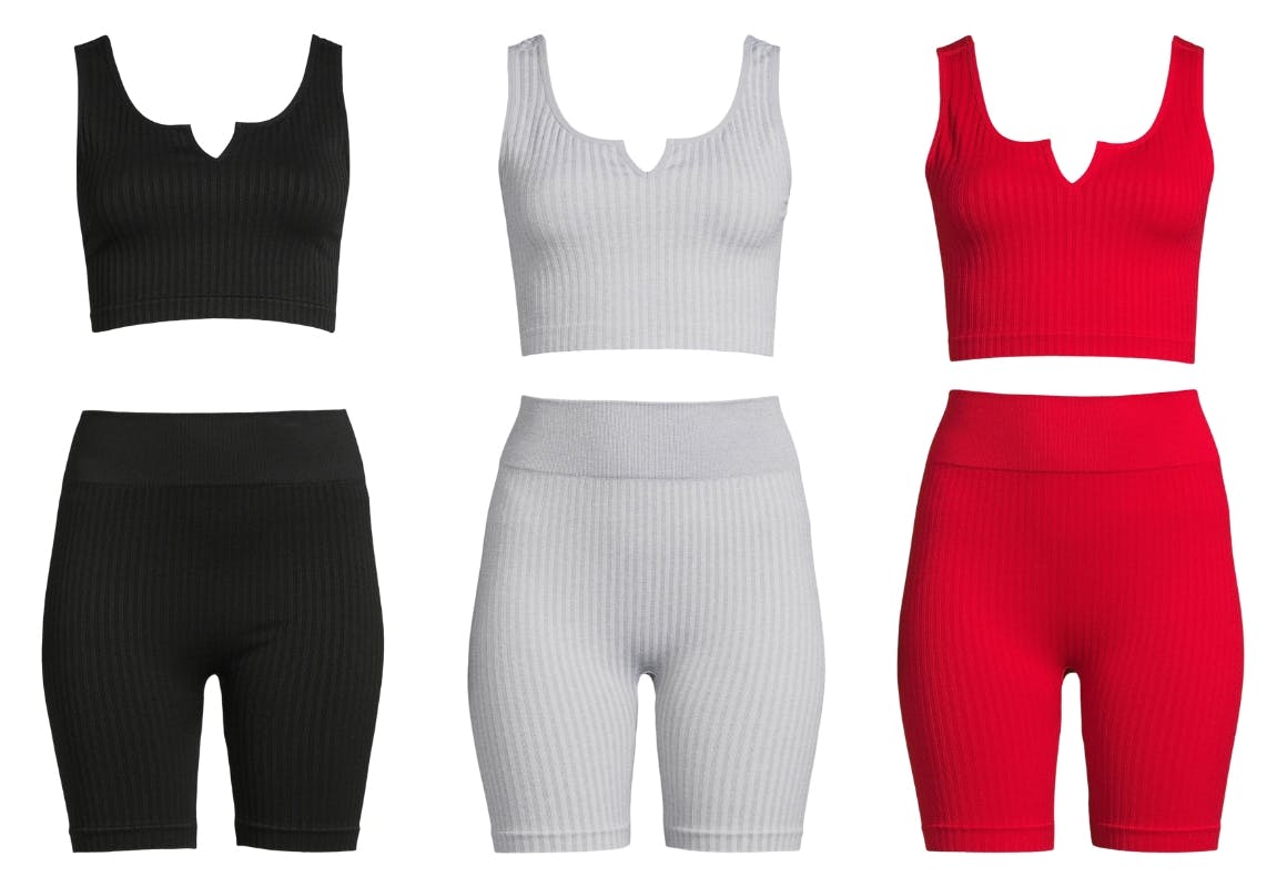 No Boundaries Juniors' Top and Bike Shorts Set