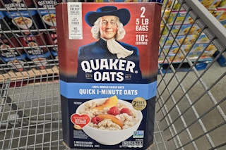 quaker oats in a cart