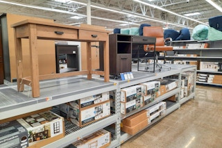 Desks on display at Walmart