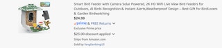 Amazon Smart Camera Bird Feeder 2025