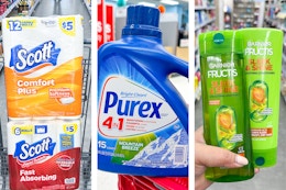 Top Couponing Deals: Free Shampoo, $4 Jumbo Detergent, $3 Toilet Paper Pack card image