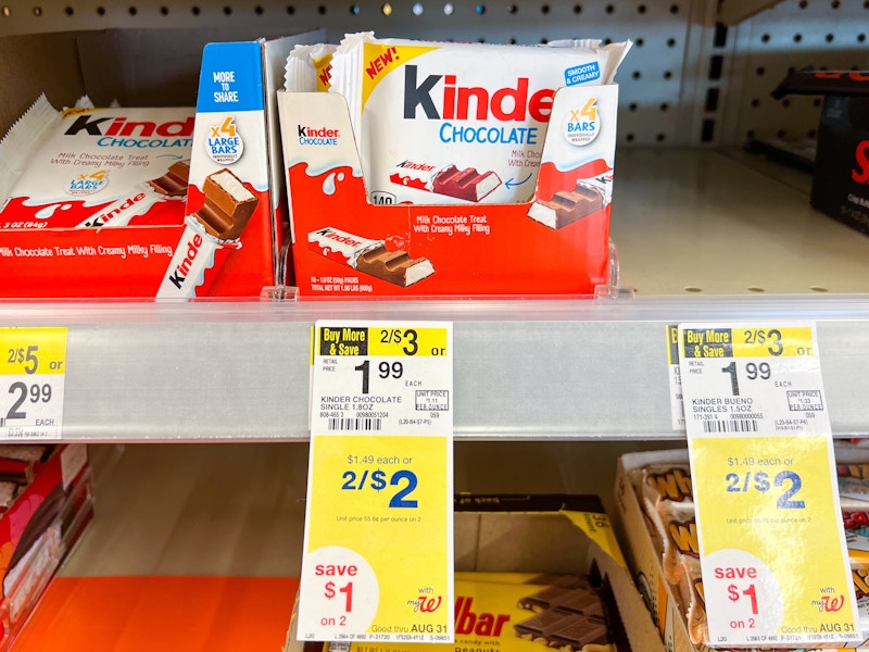 kinder chocolate walgreens