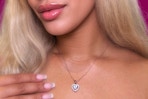 Cate Chloe heart necklace worn by model