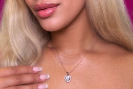 Cate Chloe heart necklace worn by model