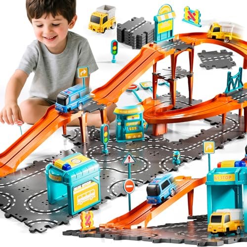 Kids Puzzle Racer Car Track Set
